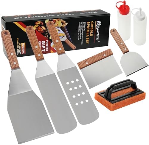 ROMANTICIST 8pc Professional Stainless Griddle Accessories Kit