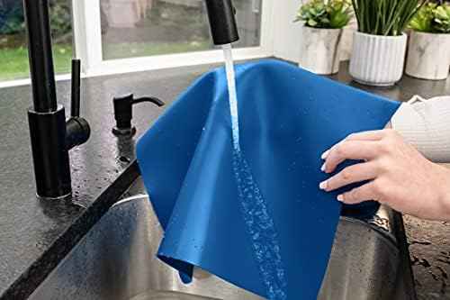 GASARÉ Silicone Counter Mats, Set of 2, 25 x 17 Inches, Blue
