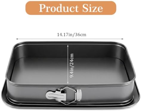Non Stick Springform Pan, 14.17 x 9.4 Inch Rectangle Cheesecake Pan