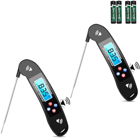 2PCS Digital Talking Food Thermometer, Waterproof