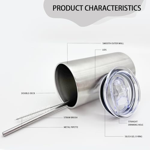 YOUKE OLA 16 Pack Tumblers Blanks Bulk Skinny Straight Tumbler