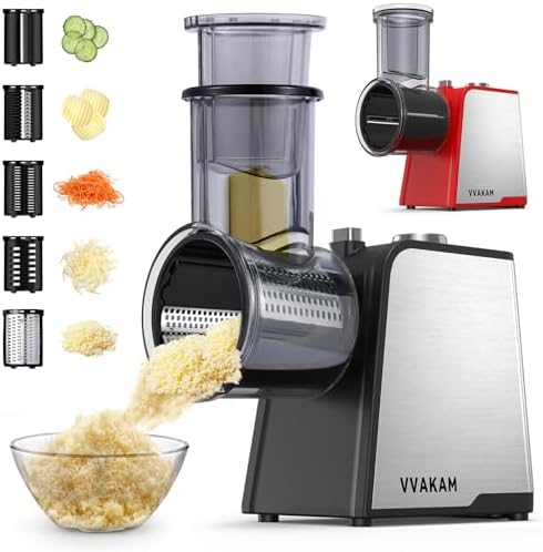 5-in-1 Electric Cheese Grater, 300W, Black
