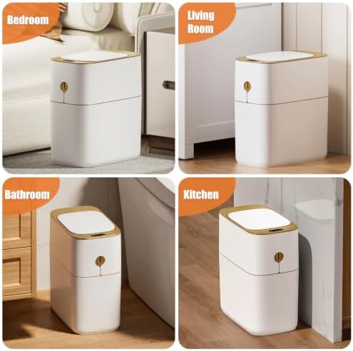 funest 3.6 Gallon Slim Motion Sensor Bathroom Trash Can