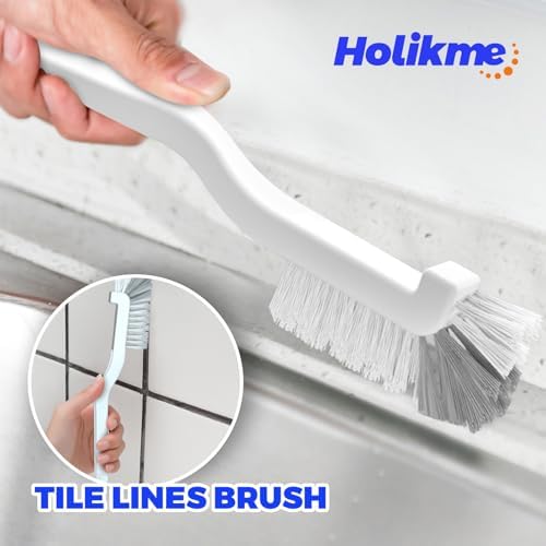 Holikme 6 Pack Dish Brush Set with Handle, Green