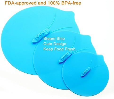 eoocvt Silicone Steamer Lids, 3-Pack