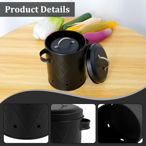 2Pcs Onion Storage Canisters, 2 Sizes Potato Storage Bins, Carbon