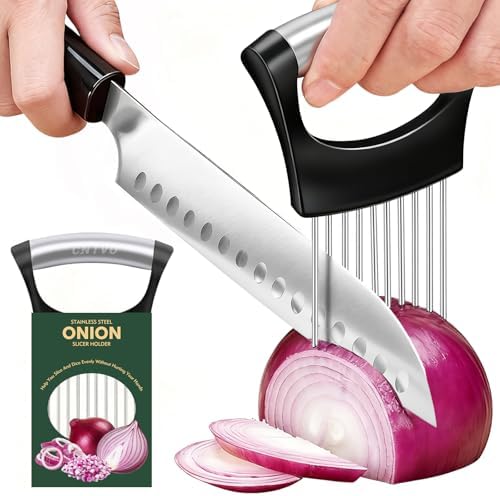 Onion Holder for Slicing, Stainless Steel Onion Slicer, Onions Slicer