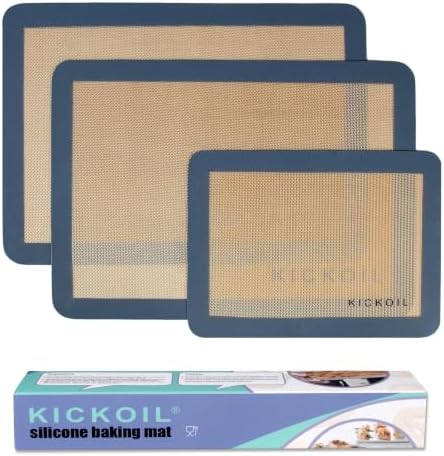 Silicone Baking Mats Set of 3, Non-Stick Reusable BPA-Free Oven Liners