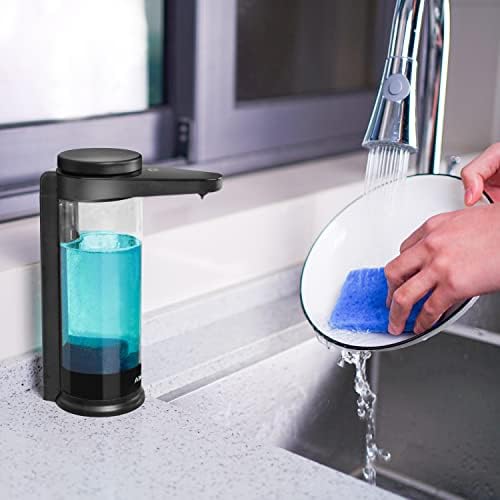 AIKE 17oz Rechargeable Automatic Liquid Soap Dispenser, Black