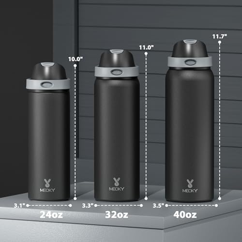 24 oz Insulated Water Bottle for Sports: Meoky Stainless Steel Water