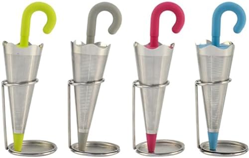 Umbrella Tea Infuser 4PCS Reusable Cute Tea Diffuser with Drip Tray