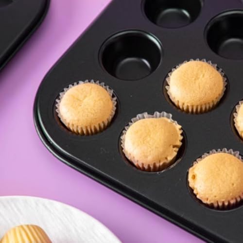 LIZEALUCKY Mini Muffin Tray 24 Cup Silicone Muffins Pan, Non Stick