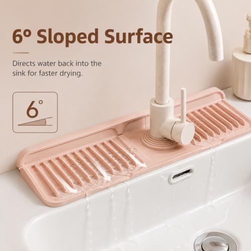 Slope-Drainage Button Silicone Faucet Drain Pad,Gray