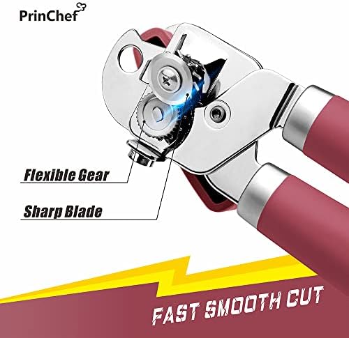 PrinChef Can Opener Manual, Can Tin Bottle Opener with Magnet