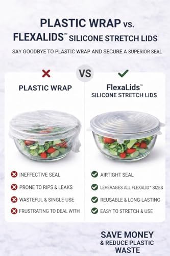 8-Piece Silicone Stretch Lid Set, Extra Large 11 Inch Cover