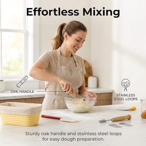 Silicone Bread Proofing Basket Set 13 PCS – 10" Oval Foldable Banneton