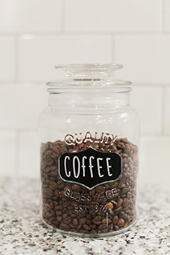 Kitchen Round Clear Glass Airtight Lids Chalkboard Canister Jar