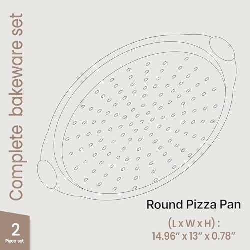 Bakken Pizza Baking Pan - Round Perforated Carbon Steel Pan with