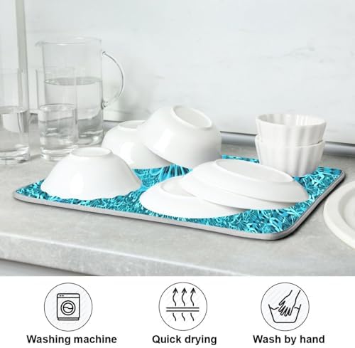 Super Absorbent Dish Drying Mat, Microfiber Fast-Drying Dish Mat, 24"
