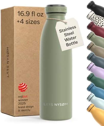 LARS NYSØM Stainless Steel Insulated Water Bottle 17oz Metal Water