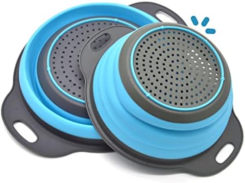 Collapsible Silicone Strainer Colander with Handles 2 PC set – Perfect