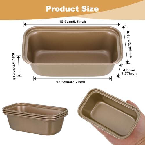 12 Pcs Mini Loaf Pan for Baking Nonstick Carbon Steel Banana Bread
