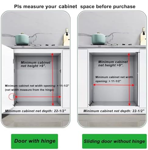 DINDON Pull Out Cabinet Organizer for Pans, Cookie Sheet, Bakeware, Cutting Board, Slide Out Kitchen Cabinet Storage Organizer Rack, 10.5''W X 21"D X 7.5"H, Wood