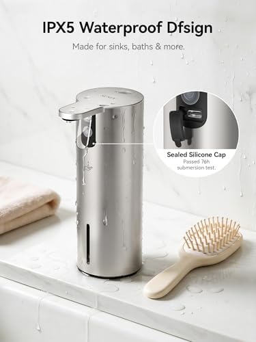 SUNLY Electric Liquid Soap Dispenser, 11.8oz Press-to-Dispense Soap