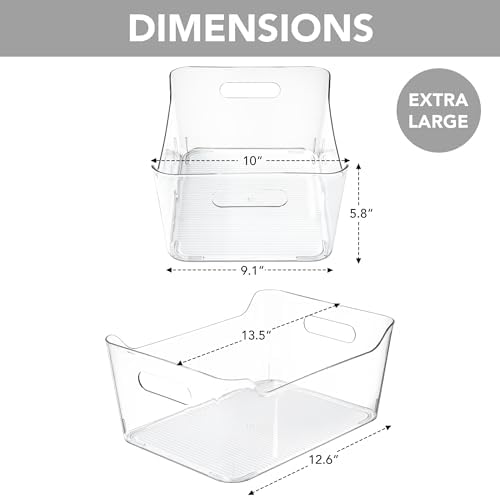 Tiawudi 6 Pack Storage Organizer Bins, 13.5" x 10"
