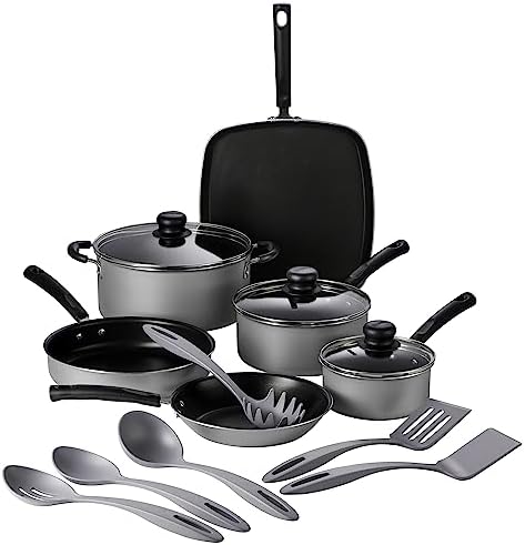 Tramontina Primaware 15-Piece Non Stick Pots and Pans Set, Silver