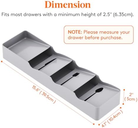 Lifewit Small Flatware Organizer, Compact Silverware Tray