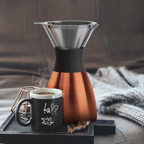 asobu 32 oz Insulated Pour Over Coffee Maker, Copper
