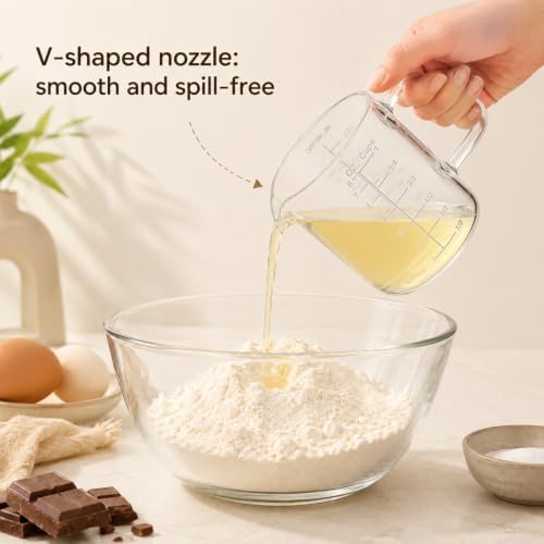 Glass Measuring Cup with Handle 8OZ/250ML/1 CUP Liquid Measuring Cups