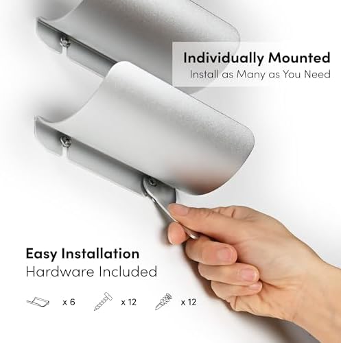 xympo Wall Mounted Wine Rack Set – 6-Piece Aluminum Bottle Holders