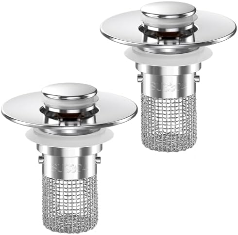 Bathroom Sink Drain Strainer,(2PCS) Pop-up Sink Drain Strainer with