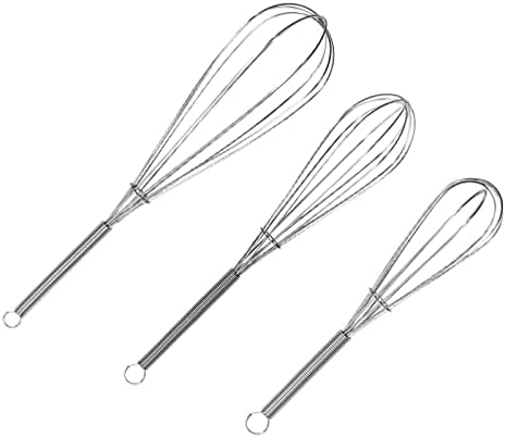 ForTomorrow Stainless Steel Whisk Set - 8"+10"+12" Thin Handle Wisk