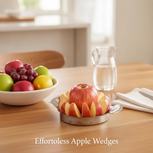 Apple Slicer Corer, Stainless Steel Fruit Wedger for Snacks and Pie
