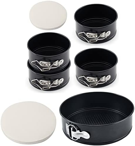 Tellshun 5 Pack Springform Pan 4 Inch Mini Baking Mold 9 Inch Round