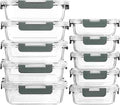 M MCIRCO 10 Pack Glass Food Storage Containers, Gray