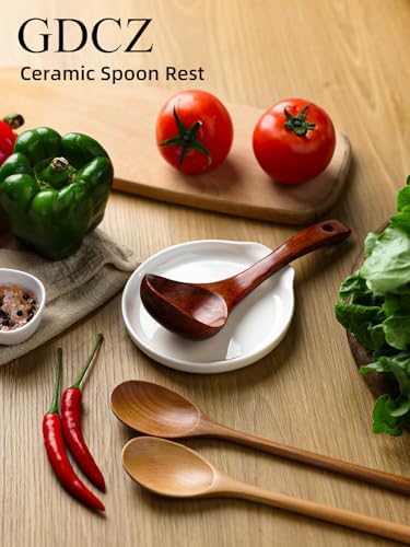 GDCZ Ceramic Spoon Rest for Stove Top 5 Inches Large Spoon Holder for