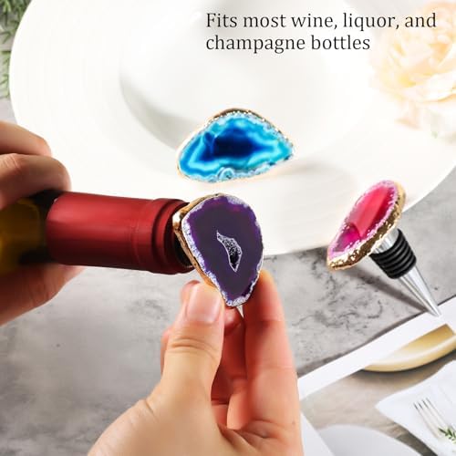 Crystal Wine Stopper, 3 Pcs Crystal Wine Bottle Stopper Decor, Vacuvin