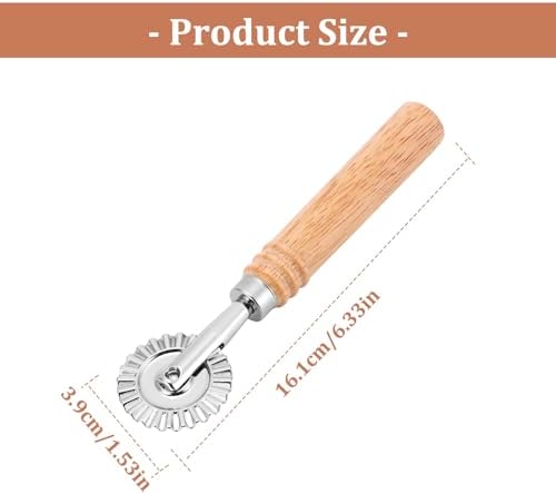 SHANGSKY Pastry Cutter Wheel, Ravioli Cutter Wheel with Long Wooden