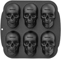 6 Cavities Large Skull Cake Pan Silicone Mold - 3D Skull Ice Cube