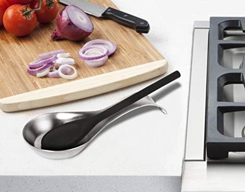 OGGI Stainless Steel Spoon Rest- Long Handle Holds Kitchen Utensils in