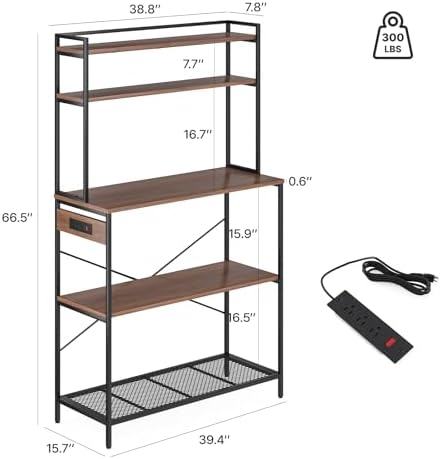 Farini 5-Tier 39 Inch Microwave Bakers Rack