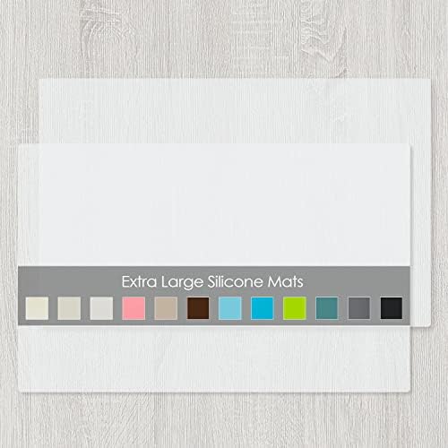 2 Pack Oversize Silicone Table Mats, Silicone Placemat Set of 2 for