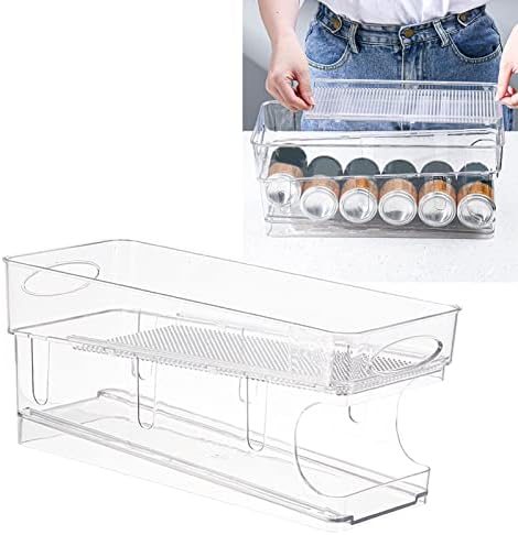 Double Soda Can Dispenser for Refrigerator, Fridge Organizer Stackable