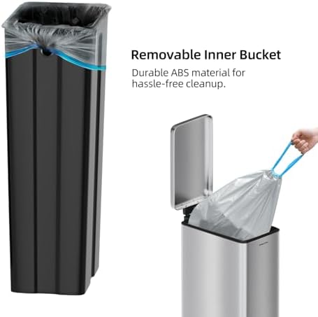 8 Gallon Slim Stainless Steel Kitchen Garbage Can