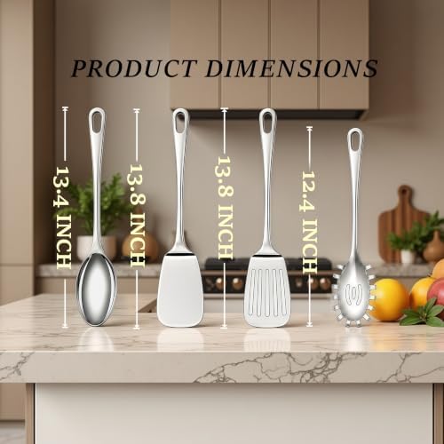304 Stainless Steel Cooking Utensils Set, Stainless Steel Spatula &