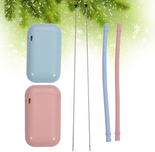 2 Pcs Portable Silicone Drinking Straws Foldable Straw Set Reusable